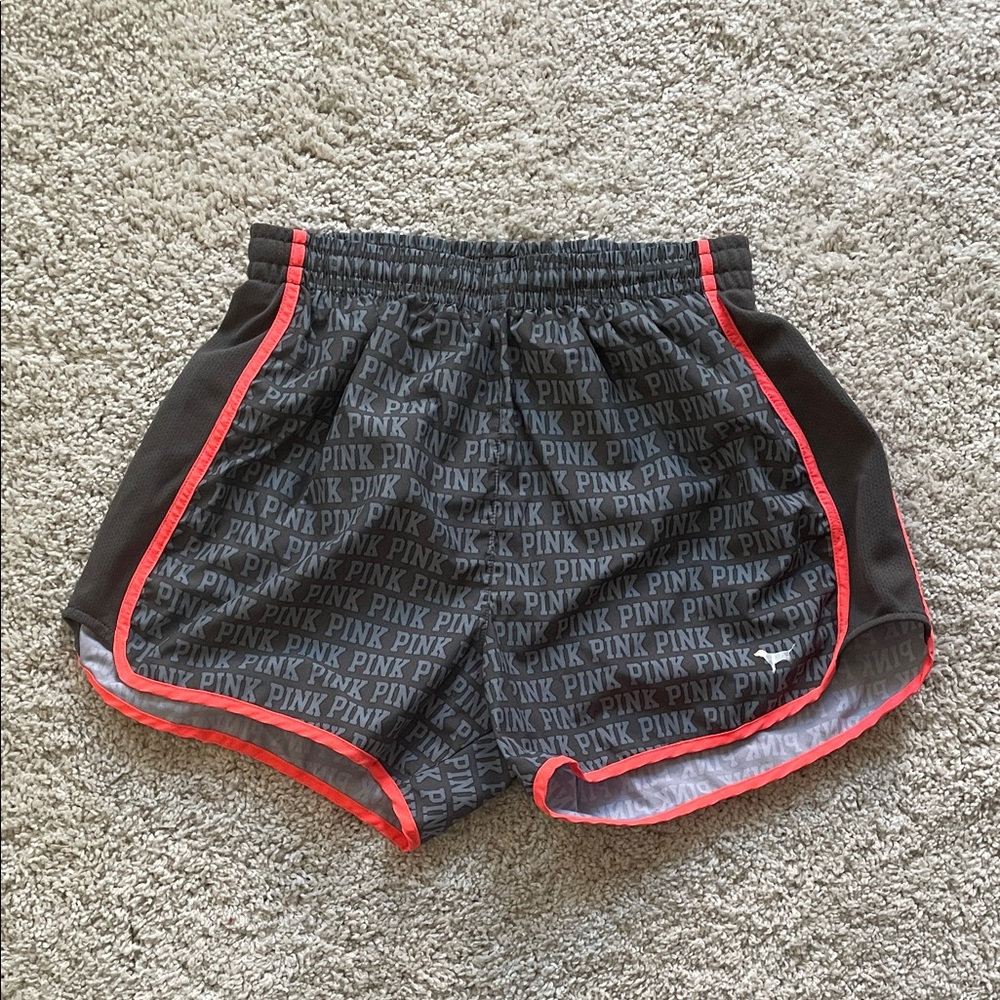 PINK Victoria's Secret Grey and Pink Athletic Shorts